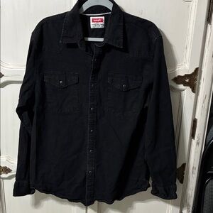 Wrangler Black Button-Up Shirt